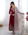 Tew Heavy Georgette With Multy Thread Heavy 5mm Embroidery Sequence Work Top With Bottom Dupatta Online Wholesale